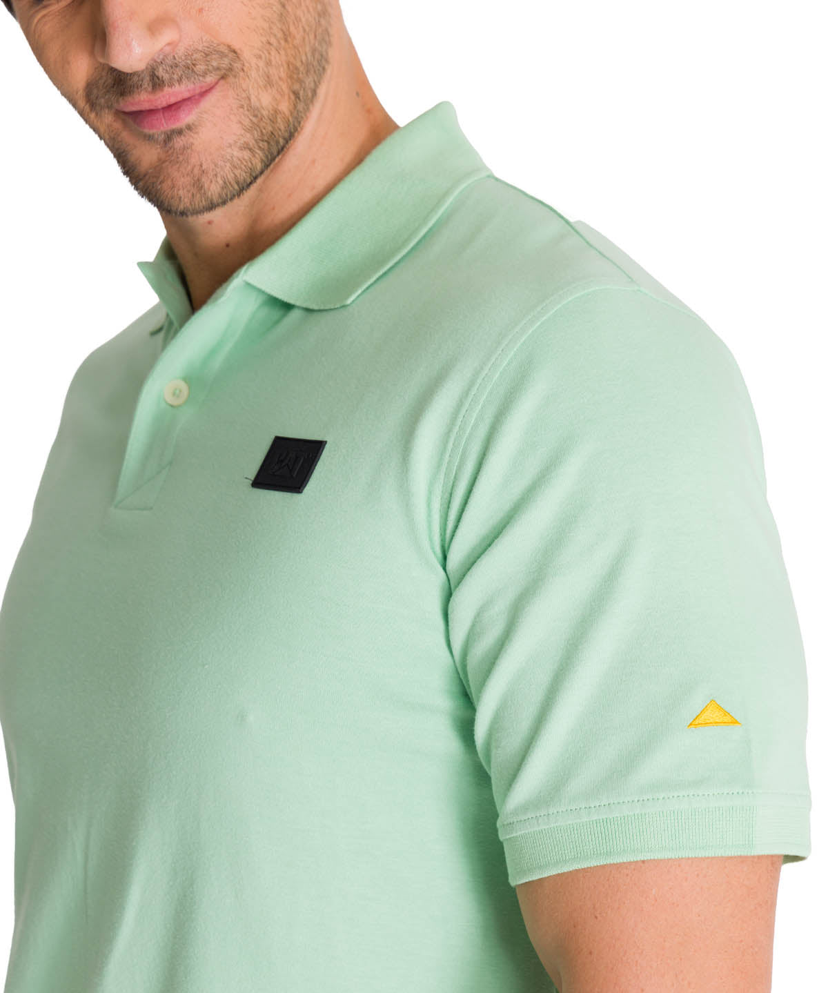 Polera Polo Manga Corta Hombre Logo Verde CAT