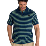 Polera Polo Manga Corta Hombre Logo Rayas Azul CAT