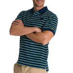 Polera Polo Manga Corta Hombre Logo Rayas Azul CAT