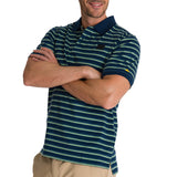 Polera Polo Manga Corta Hombre Logo Rayas Azul CAT