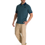 Polera Polo Manga Corta Hombre Logo Rayas Azul CAT