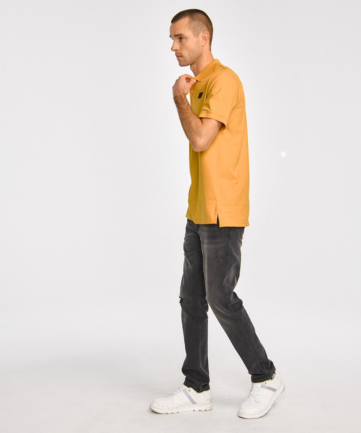 Polera Polo Casual Hombre CAT LOGO JERSEY POLO Amarillo CAT