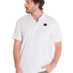 Polera Polo Casual Hombre Cat Logo Jersey Polo Blanco Cat