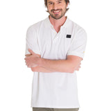 Polera Polo Casual Hombre Cat Logo Jersey Polo Blanco Cat