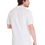 Polera Polo Casual Hombre Cat Logo Jersey Polo Blanco Cat
