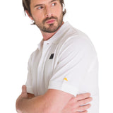 Polera Polo Casual Hombre Cat Logo Jersey Polo Blanco Cat