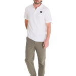 Polera Polo Casual Hombre Cat Logo Jersey Polo Blanco Cat