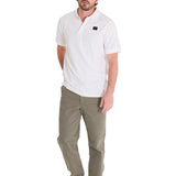 Polera Polo Casual Hombre Cat Logo Jersey Polo Blanco Cat