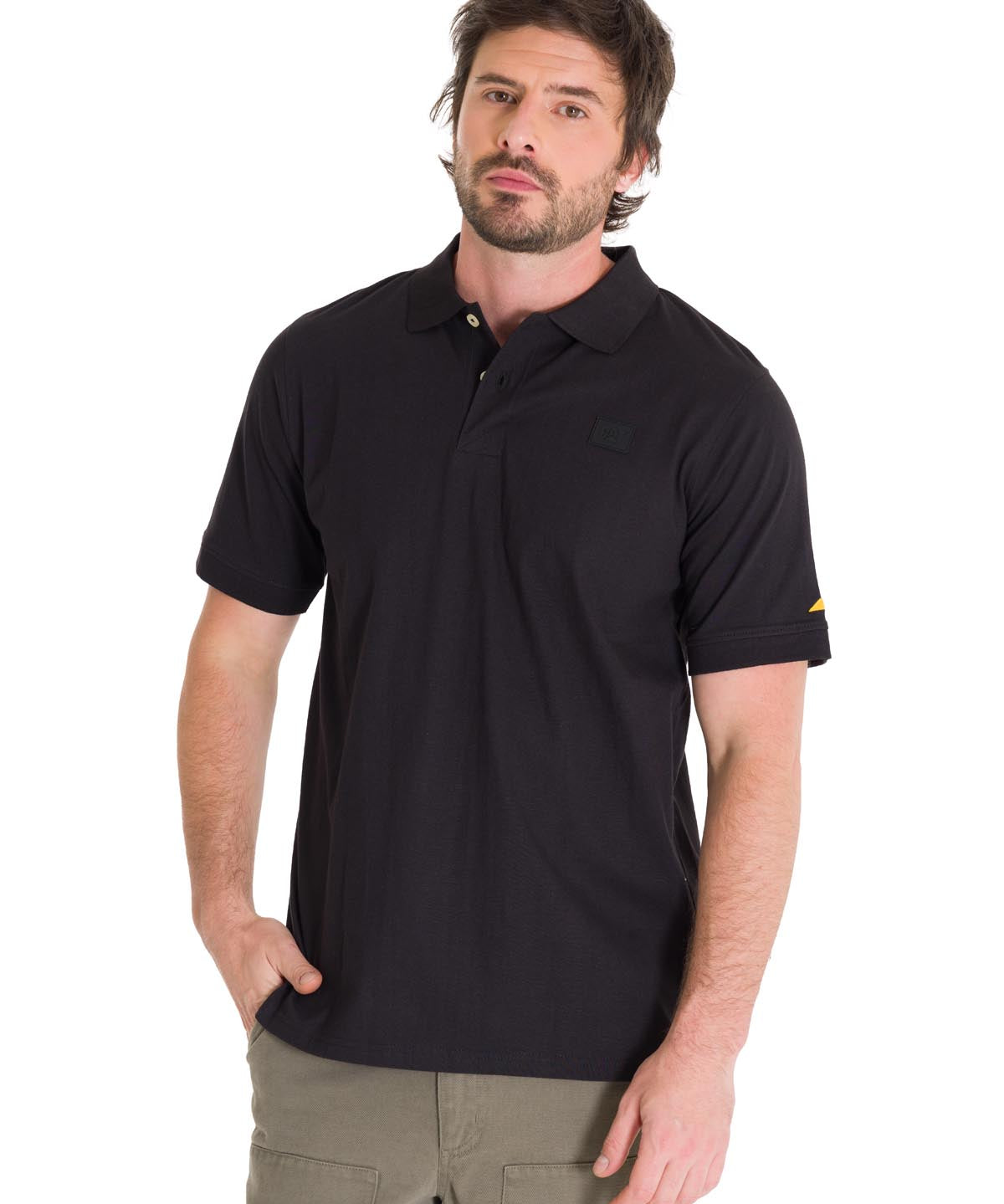 Polera Polo Casual Hombre LOGO JERSEY POLO NEGRO CAT