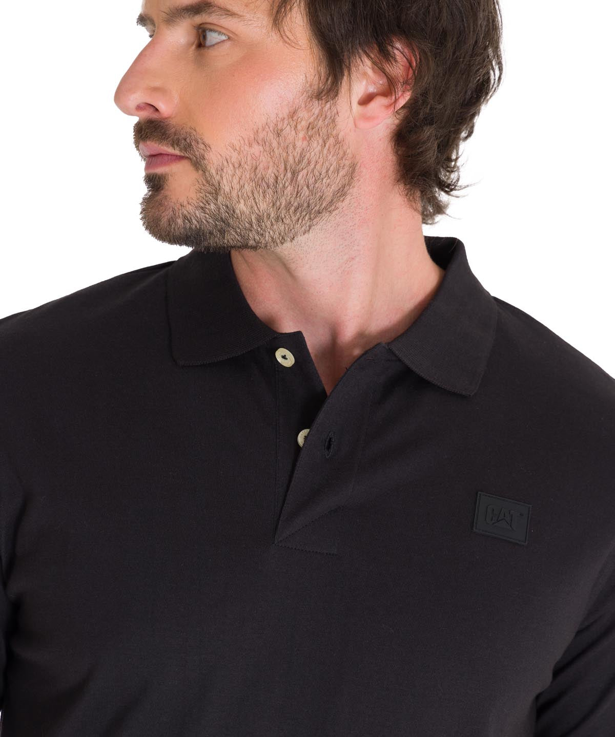 Polera Polo Casual Hombre LOGO JERSEY POLO NEGRO CAT