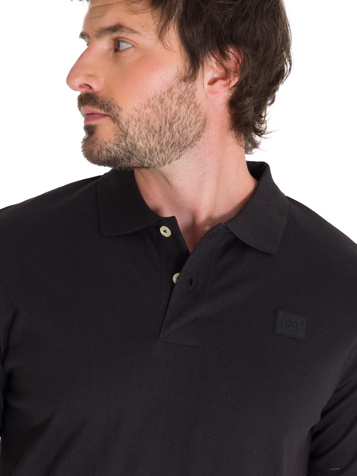 Polera Polo Casual Hombre LOGO JERSEY POLO NEGRO CAT