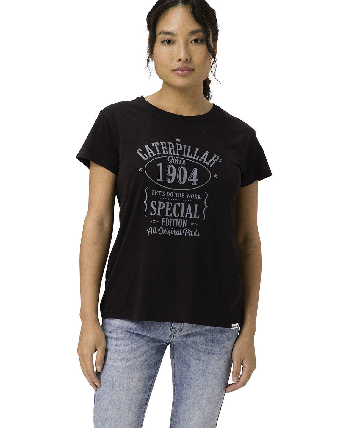 Polera Manga Corta Casual Mujer Caterpillar 1904 Graphic Tee 2 Negro Cat