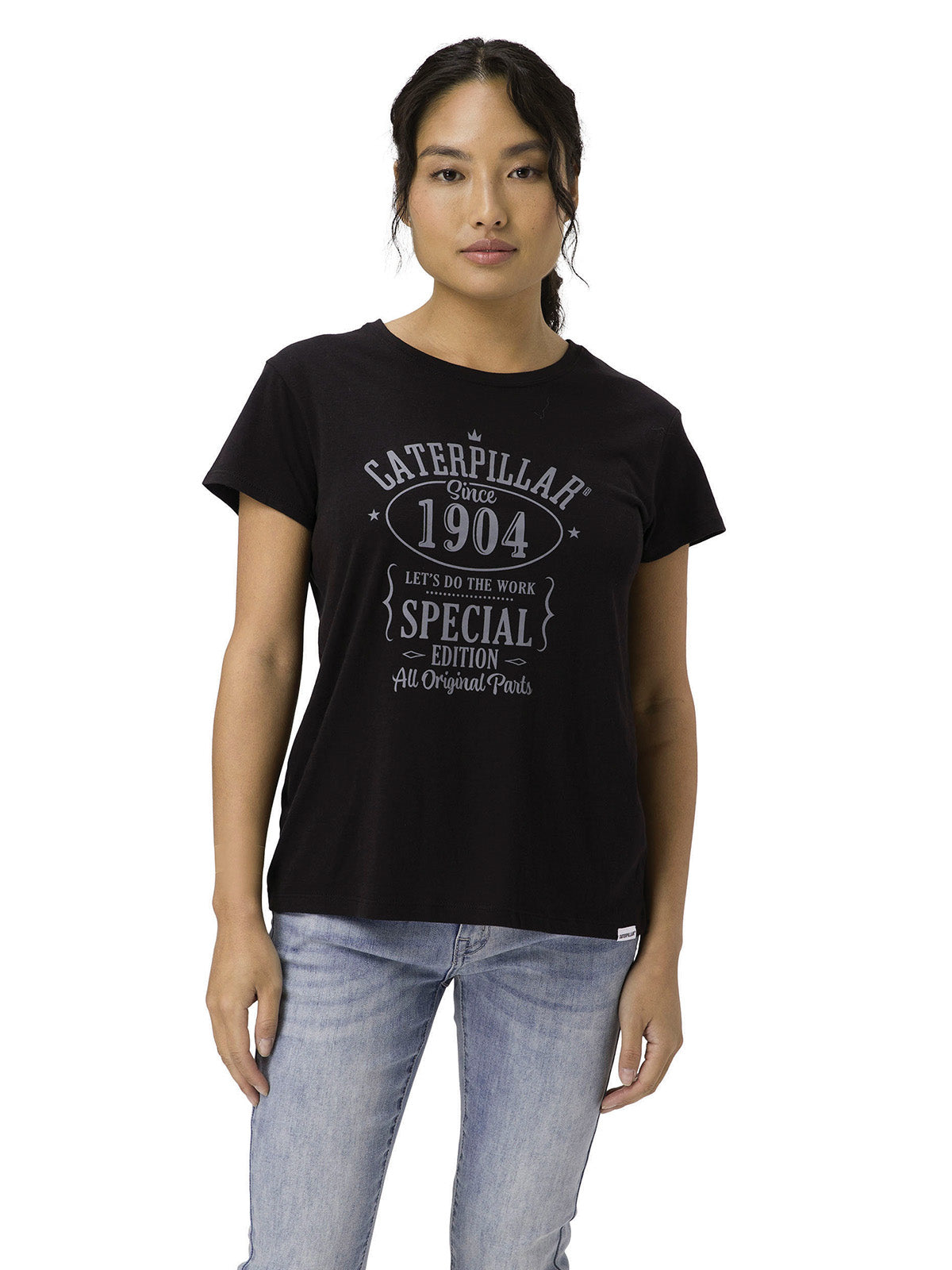 Polera Manga Corta Casual Mujer Caterpillar 1904 Graphic Tee 2 Negro Cat