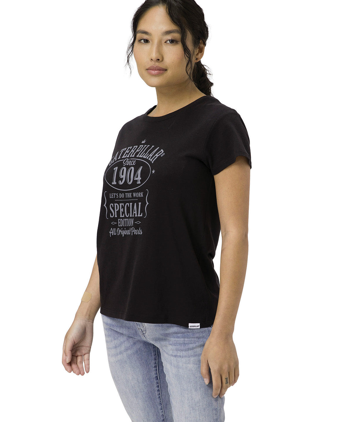 Polera Manga Corta Casual Mujer Caterpillar 1904 Graphic Tee 2 Negro Cat