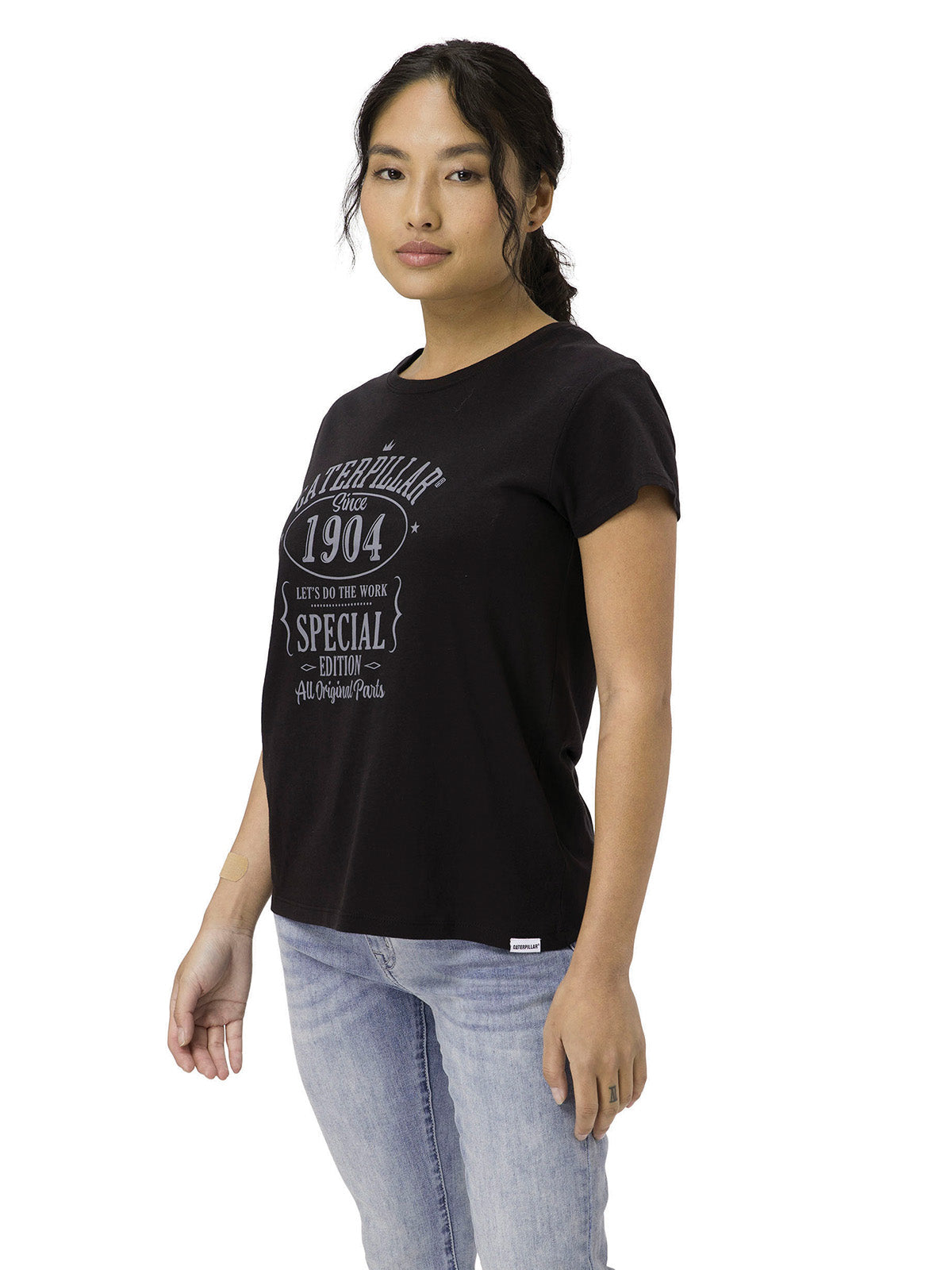 Polera Manga Corta Casual Mujer Caterpillar 1904 Graphic Tee 2 Negro Cat
