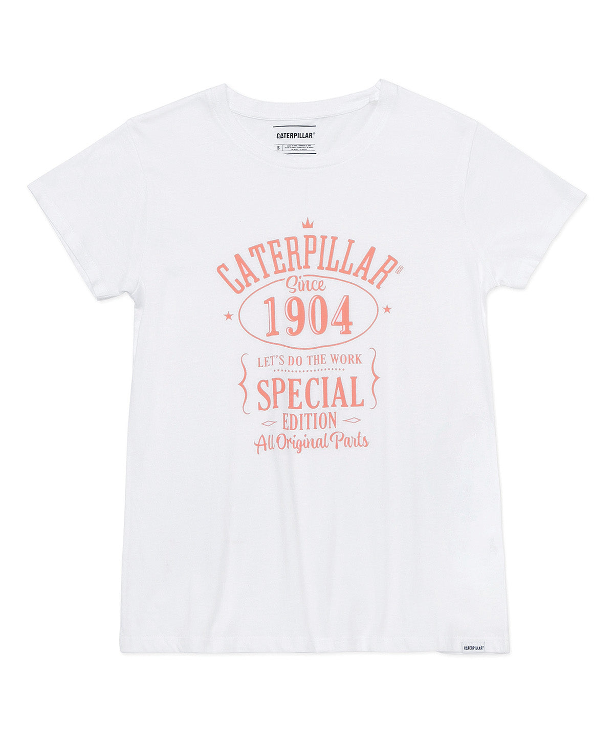 Polera Manga Corta Casual Mujer Caterpillar 1904 Graphic Tee 2 Blanco Cat