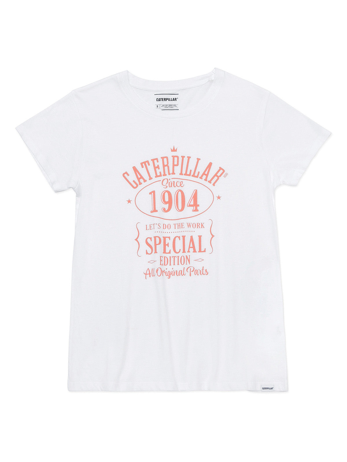 Polera Manga Corta Casual Mujer Caterpillar 1904 Graphic Tee 2 Blanco Cat