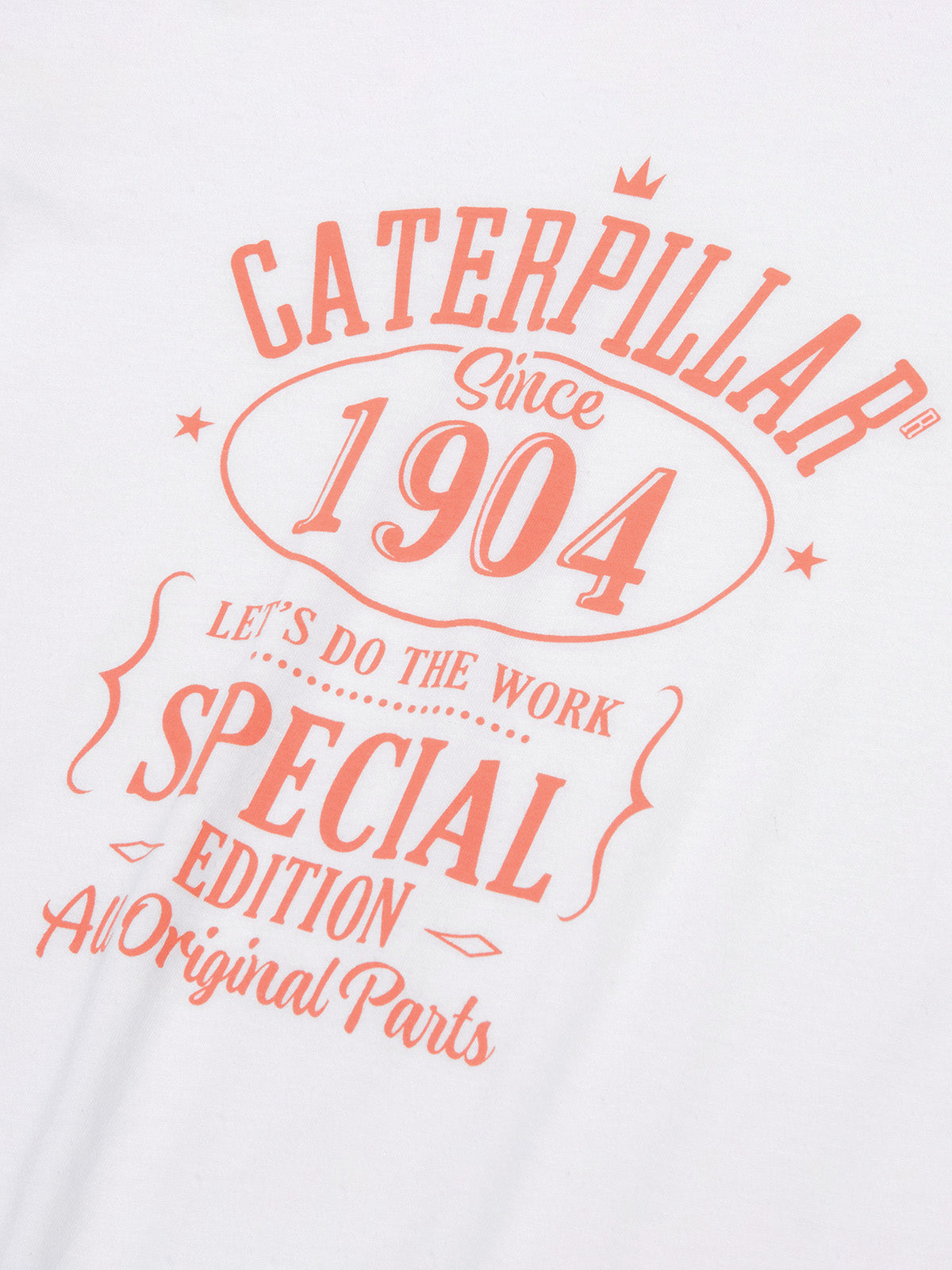 Polera Manga Corta Casual Mujer Caterpillar 1904 Graphic Tee 2 Blanco Cat