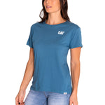 Polera Manga Corta Casual Mujer Cat Logo Tee Azul Cat