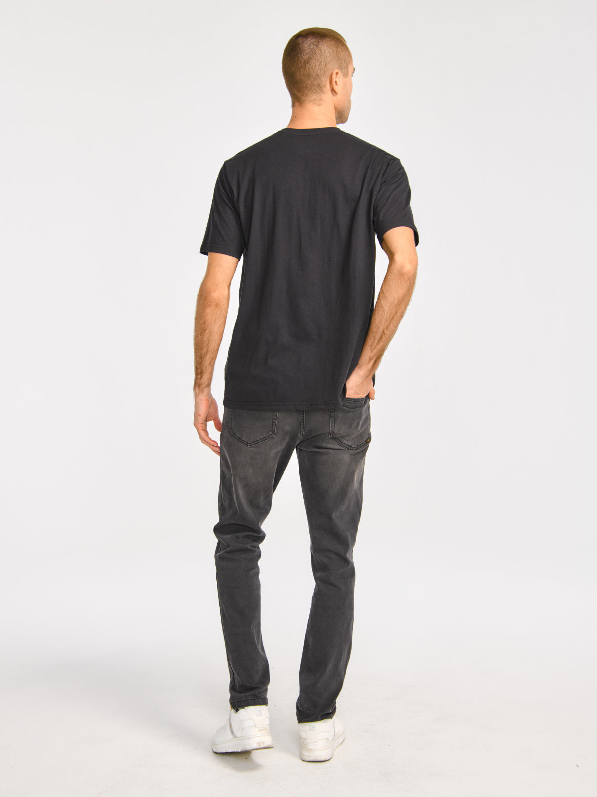 Polera Manga corta Casual Hombre REFLECTIVE CAT LOGO TEE Negro CAT
