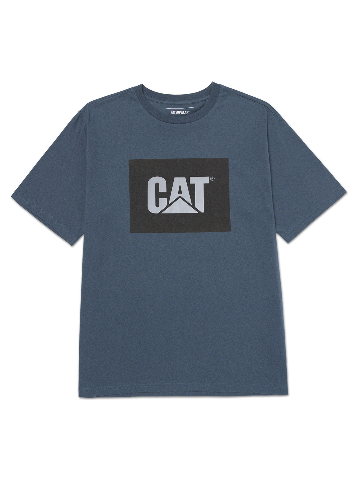 Polera Manga Corta Hombre Reflective Cat Logo Azul