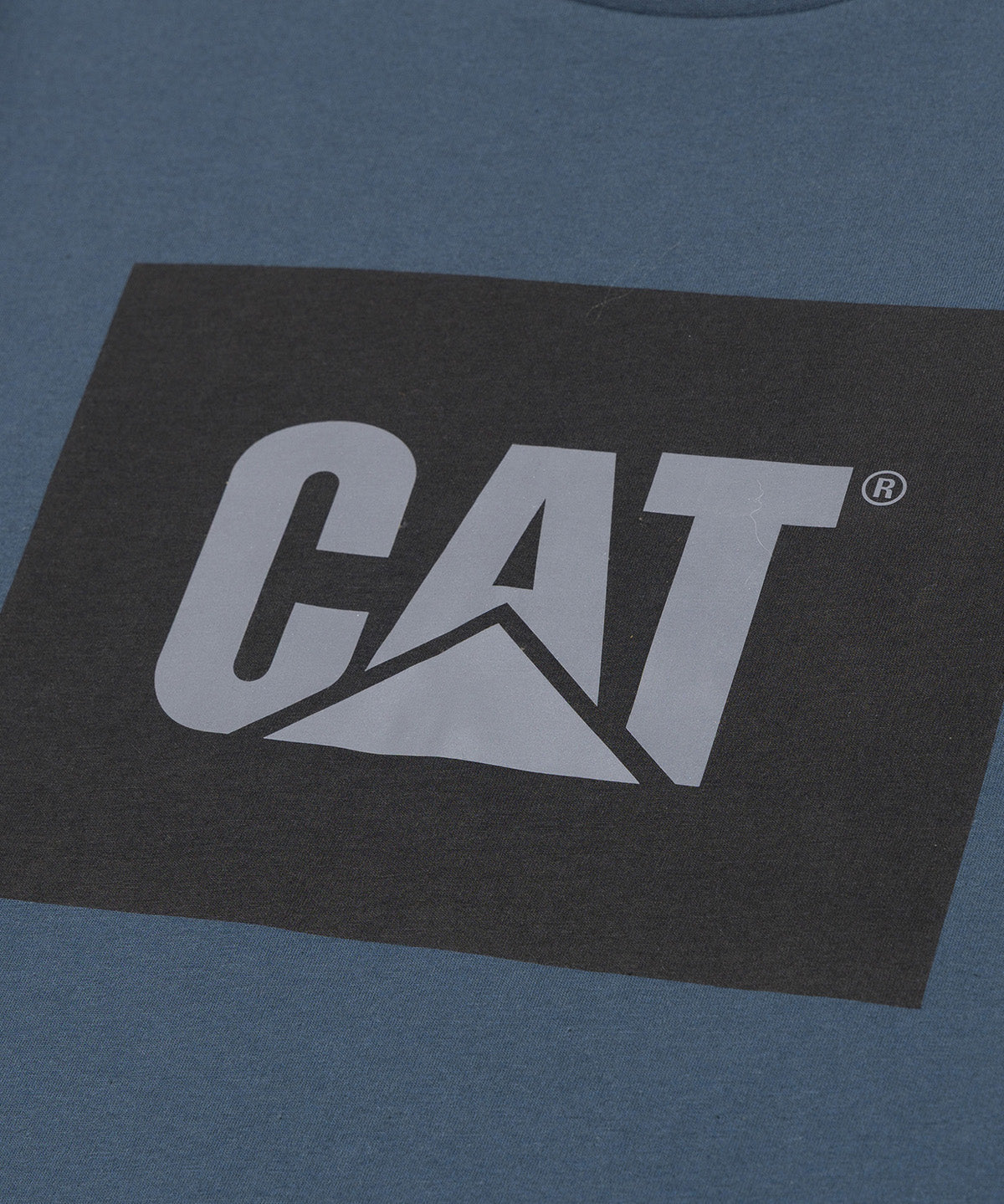 Polera Manga Corta Hombre Reflective Cat Logo Azul