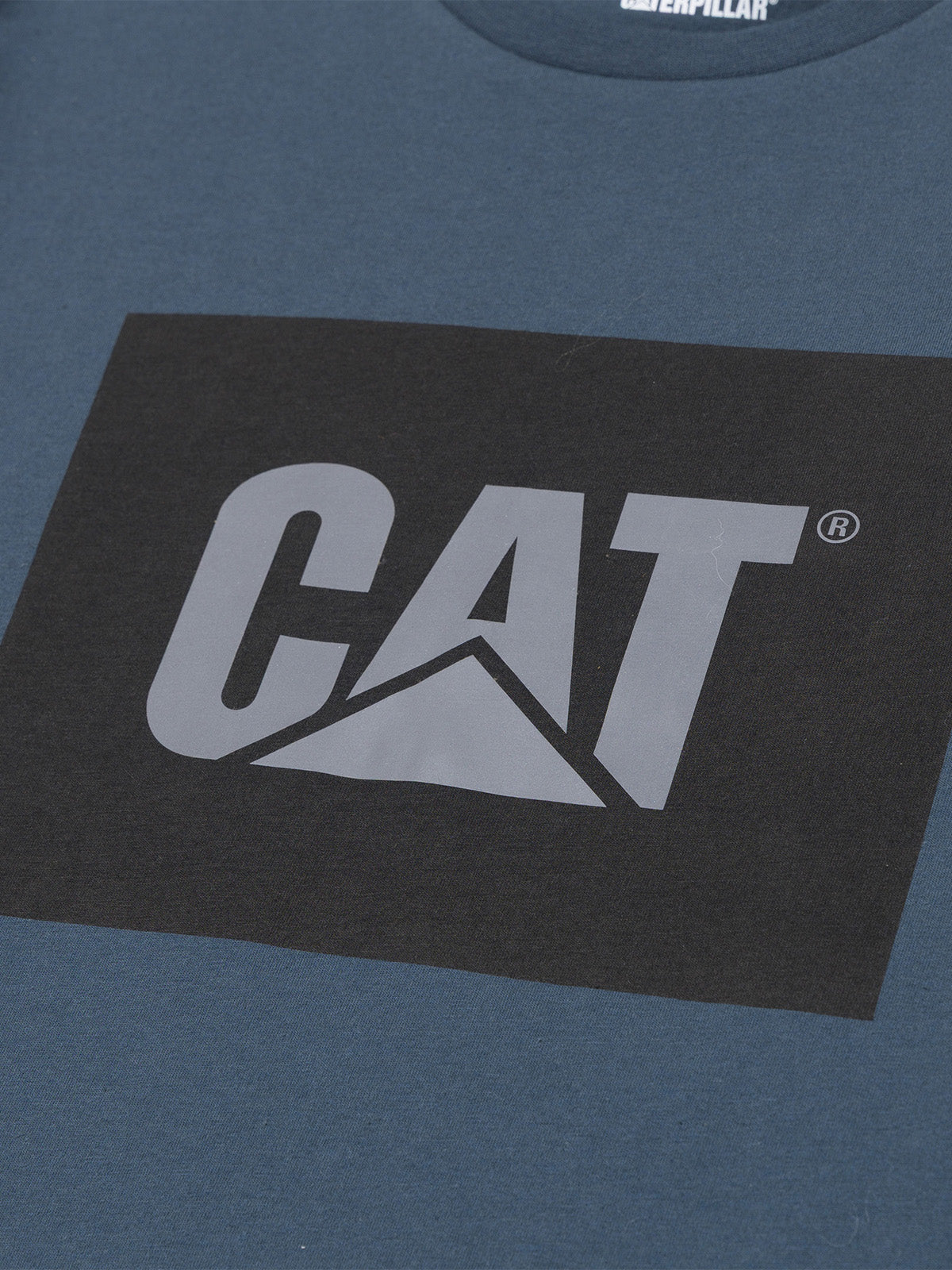 Polera Manga Corta Hombre Reflective Cat Logo Azul