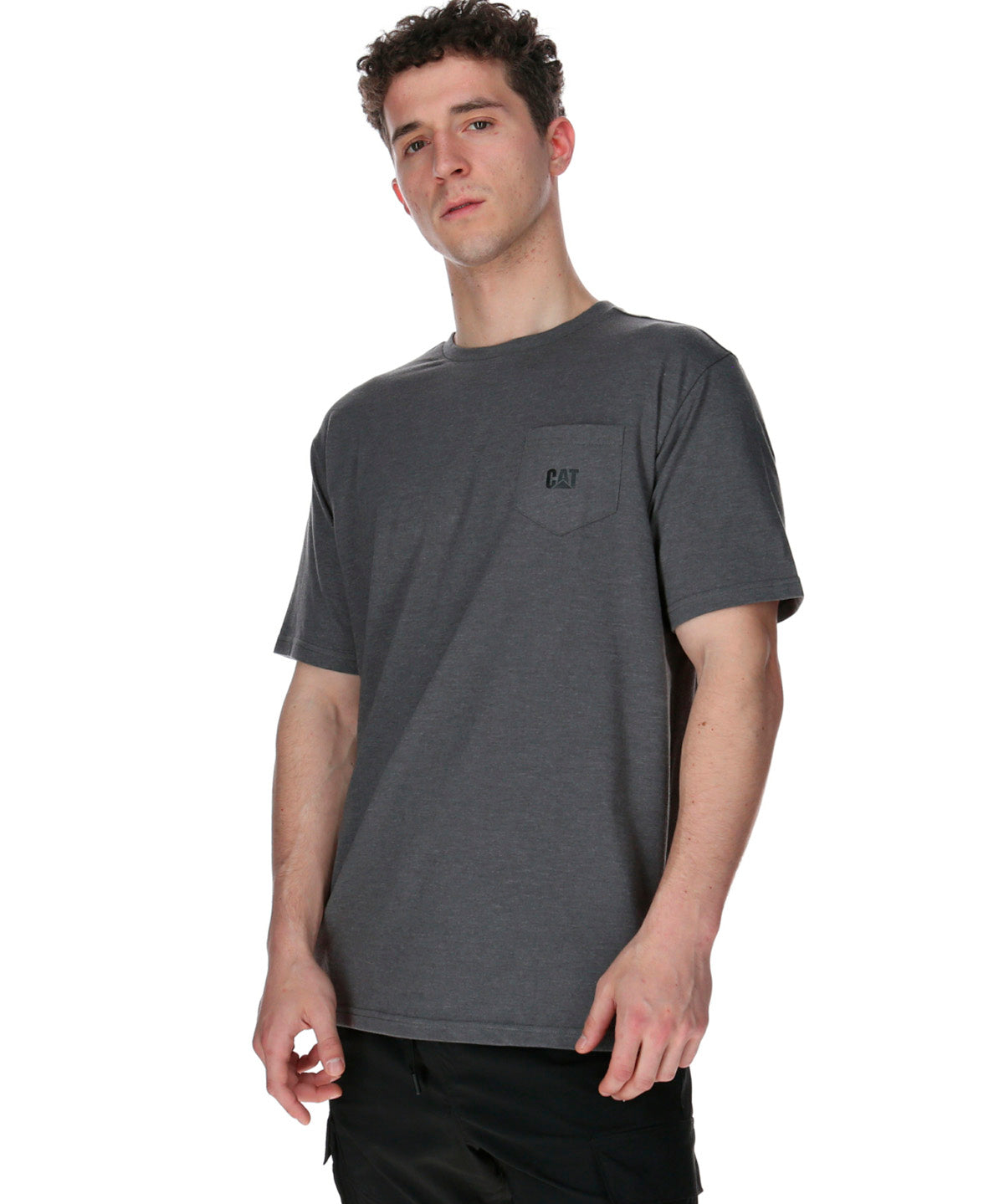 Polera Manga corta Casual Hombre CAT LOGO POCKET TEE Gris CAT
