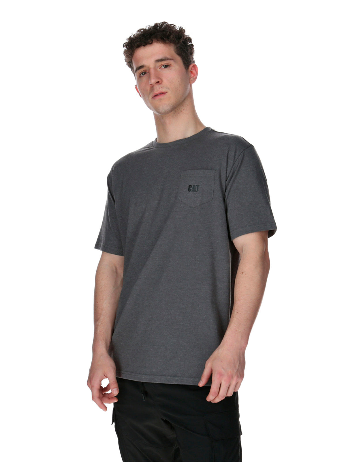 Polera Manga corta Casual Hombre CAT LOGO POCKET TEE Gris CAT