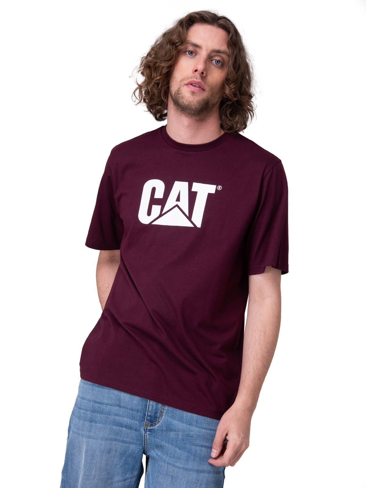 Polera Manga Corta Hombre Cat Logo Tee Morado