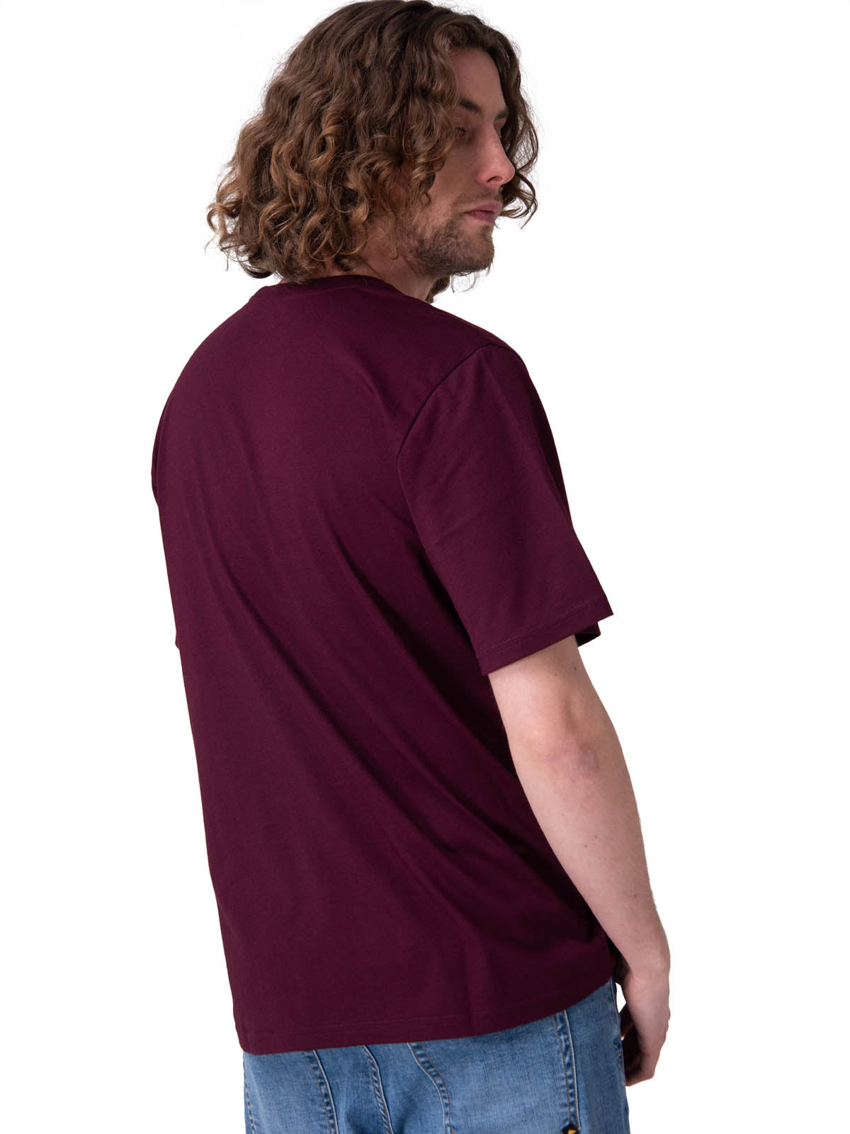 Polera Manga Corta Hombre Cat Logo Tee Morado