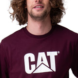 Polera Manga Corta Hombre Cat Logo Tee Morado