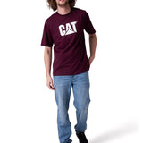 Polera Manga Corta Hombre Cat Logo Tee Morado