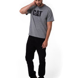 Polera Manga Corta Hombre Logo Gris CAT