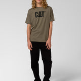 Polera Manga Corta Hombre CAT Básica Cuello Redondo - Negra