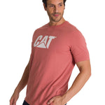 Polera Manga Corta Hombre Logo Terracota CAT