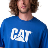 Polera Manga Corta Hombre Cat Logo Tee Azul