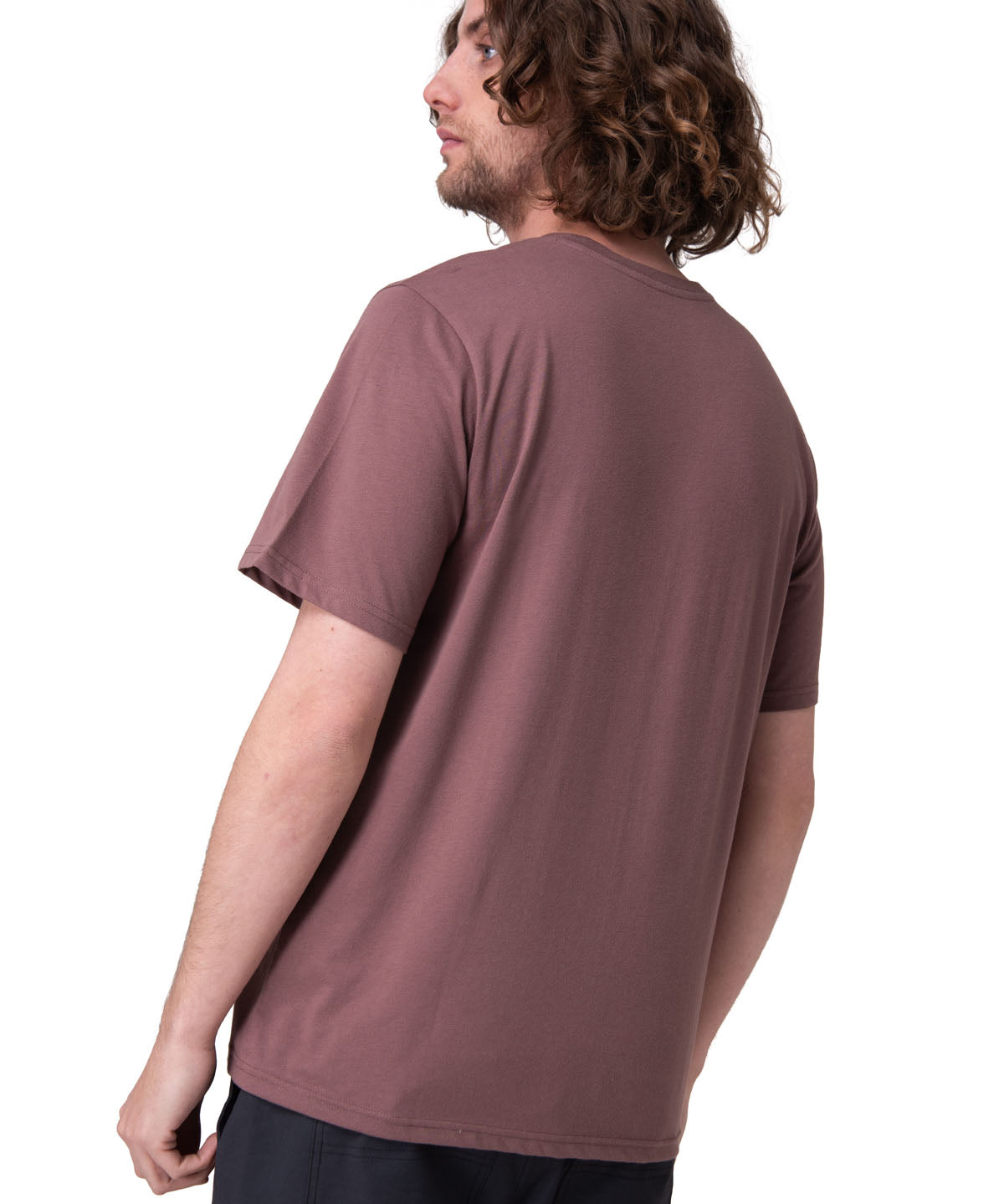 Polera Manga Corta Hombre Cat Logo Tee Café