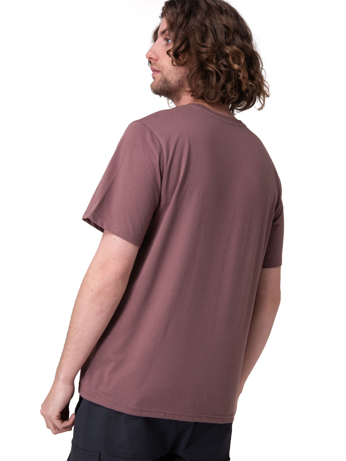 Polera Manga Corta Hombre Cat Logo Tee Café