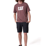 Polera Manga Corta Hombre Cat Logo Tee Café