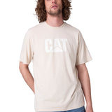 Polera Manga Corta Hombre Cat Logo Tee Beige/Crudo