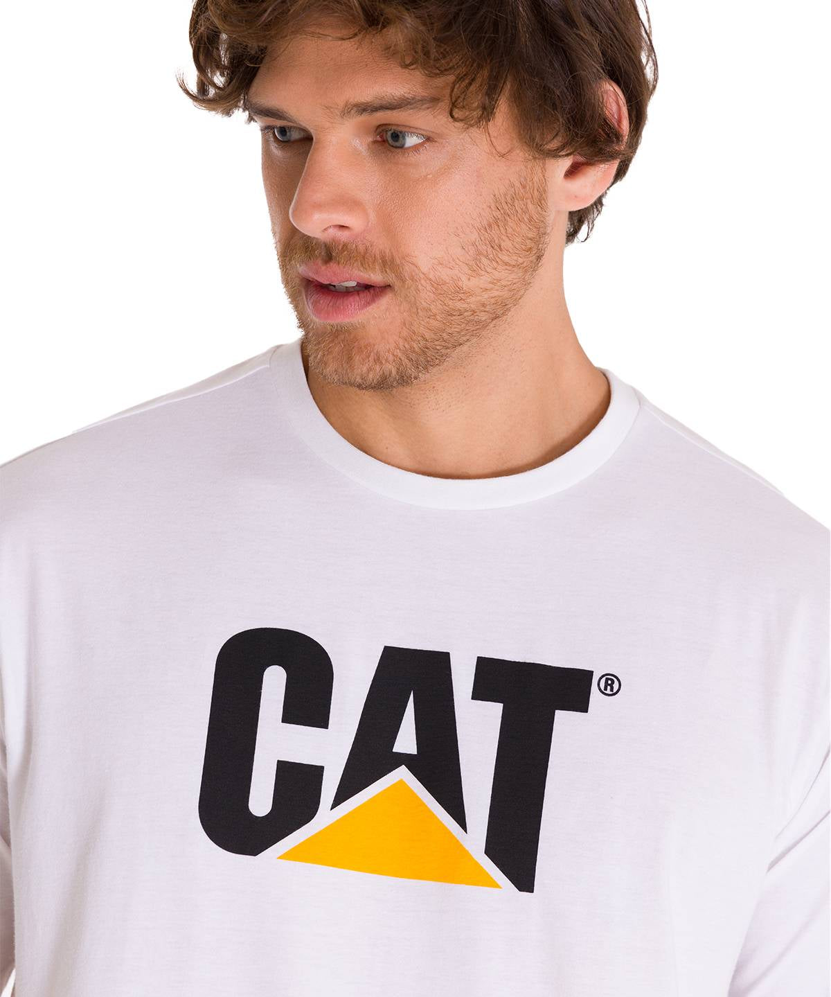 Polera Manga corta Casual Hombre CAT LOGO TEE Blanco CAT
