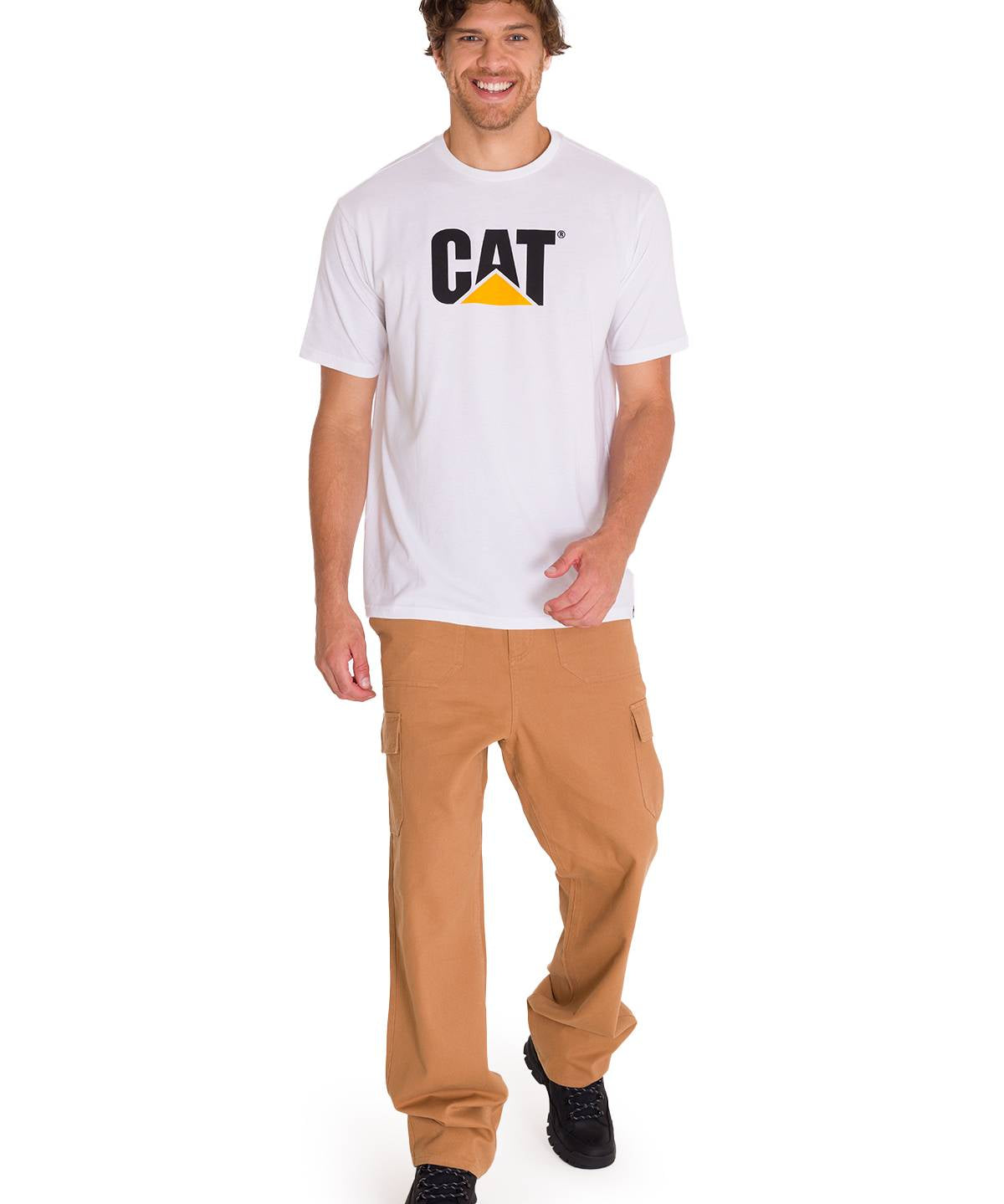Polera Manga corta Casual Hombre CAT LOGO TEE Blanco CAT