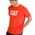 Polera Manga Corta Hombre Logo Roja CAT