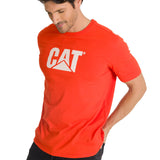 Polera Manga Corta Hombre Logo Roja CAT
