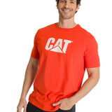 Polera Manga Corta Hombre Logo Roja CAT