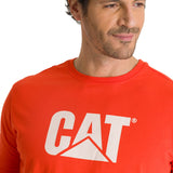 Polera Manga Corta Hombre Logo Roja CAT