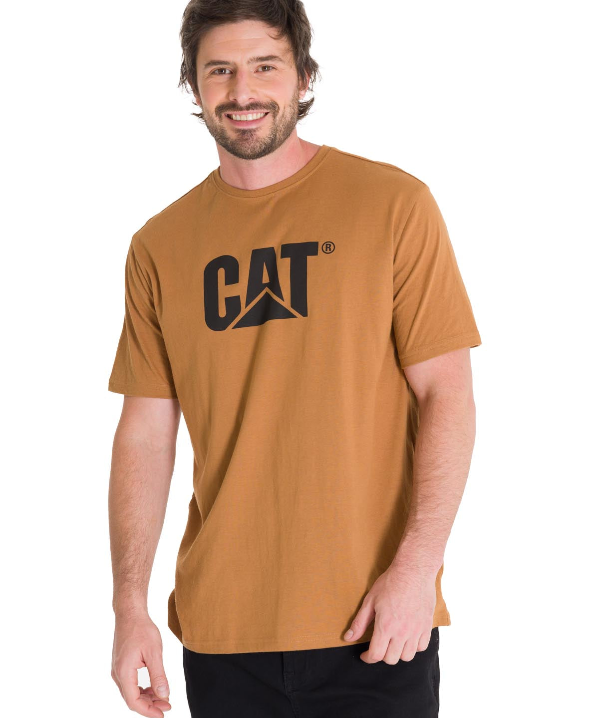 Polera Manga Corta Hombre Logo CAT Café Cat