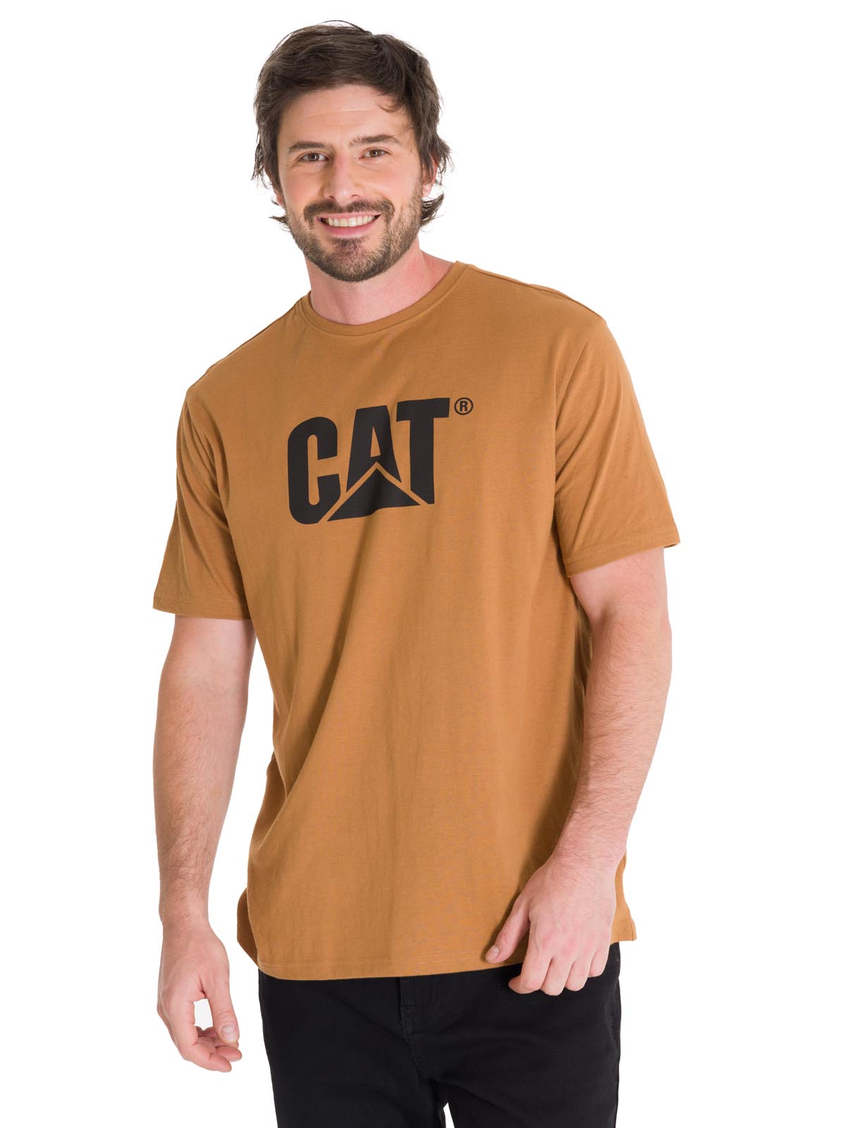Polera Manga Corta Hombre Logo CAT Café Cat