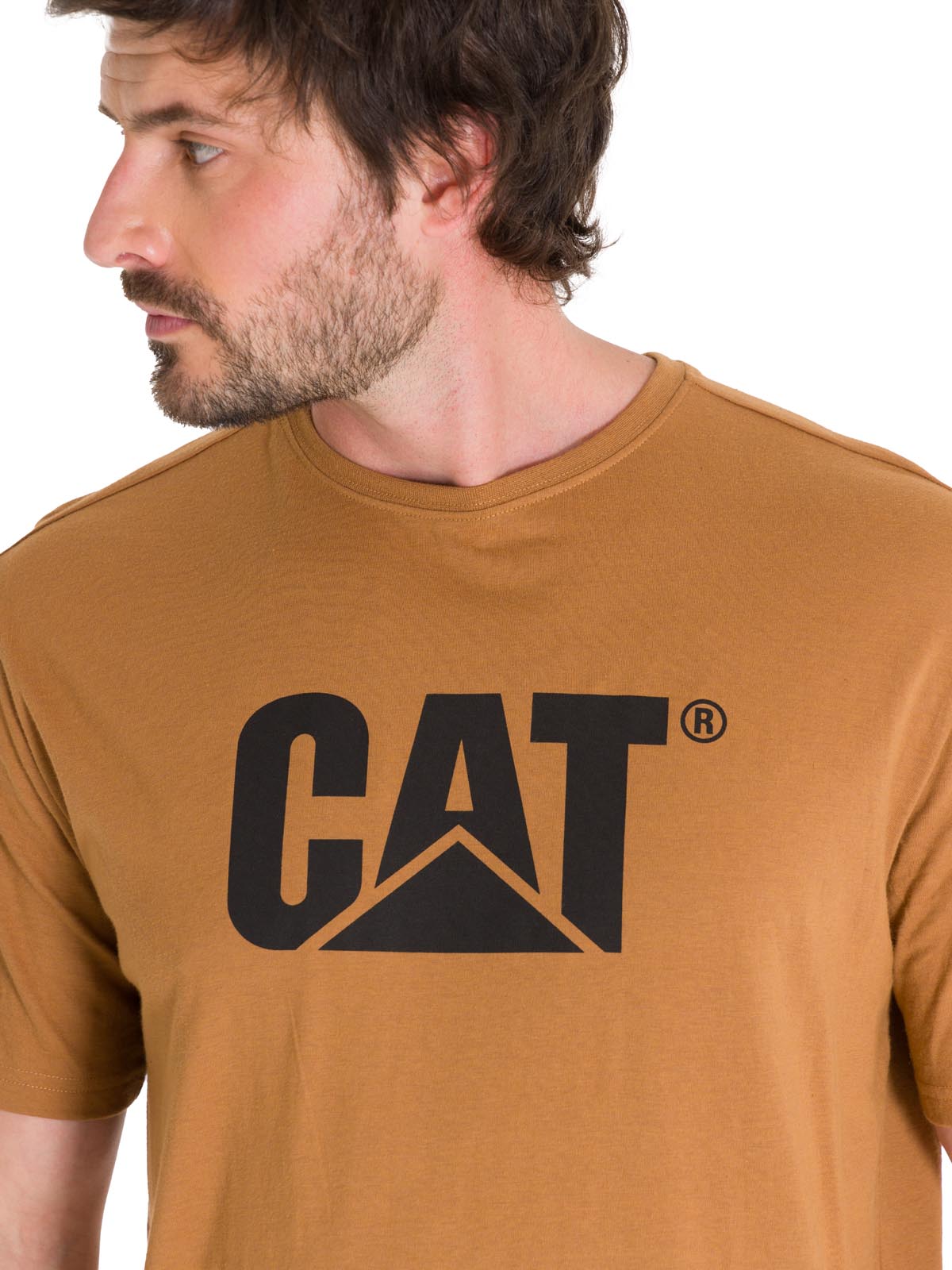 Polera Manga Corta Hombre Logo CAT Café Cat